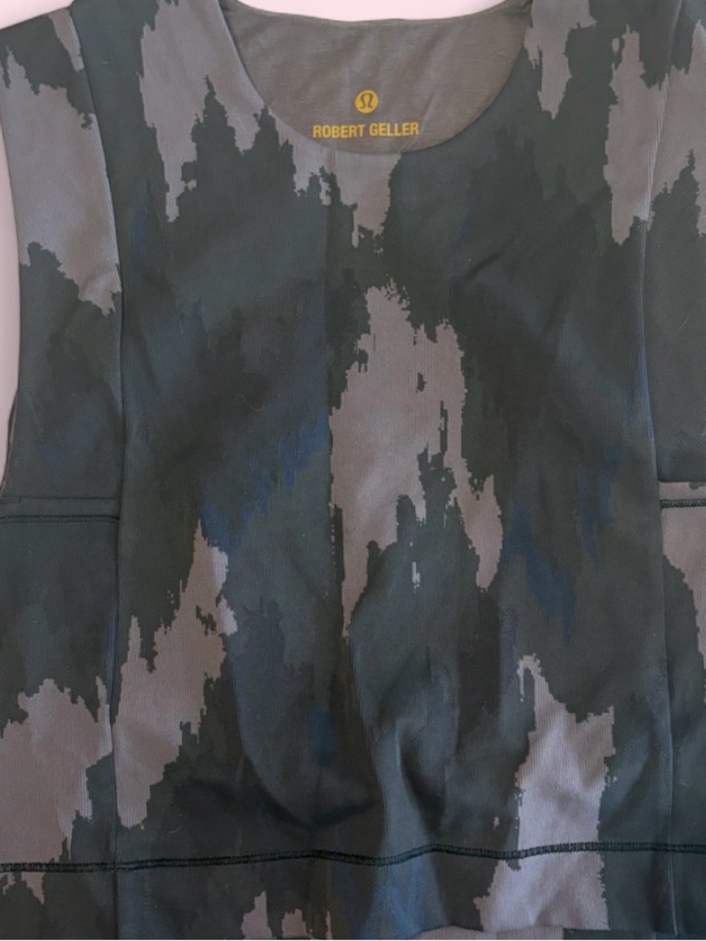 lululemon athletica X Robert Geller camo-print tank top in black, gray, blue